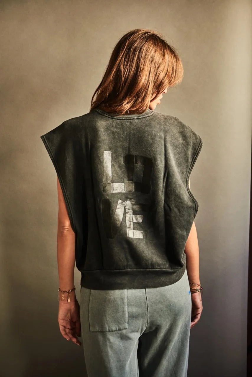 Ärmelloses Sweatshirt mit LOVE - Print Kanpa - Love Joy Victory