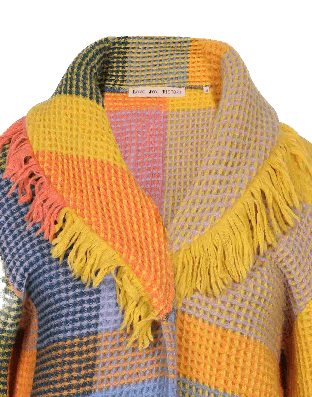Bunter Wollstrickmantel - Love Joy Victory