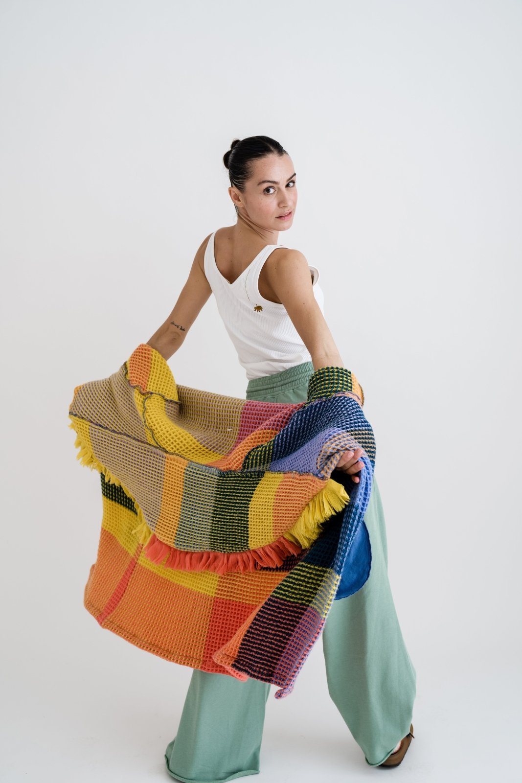 Bunter Wollstrickmantel - Love Joy Victory