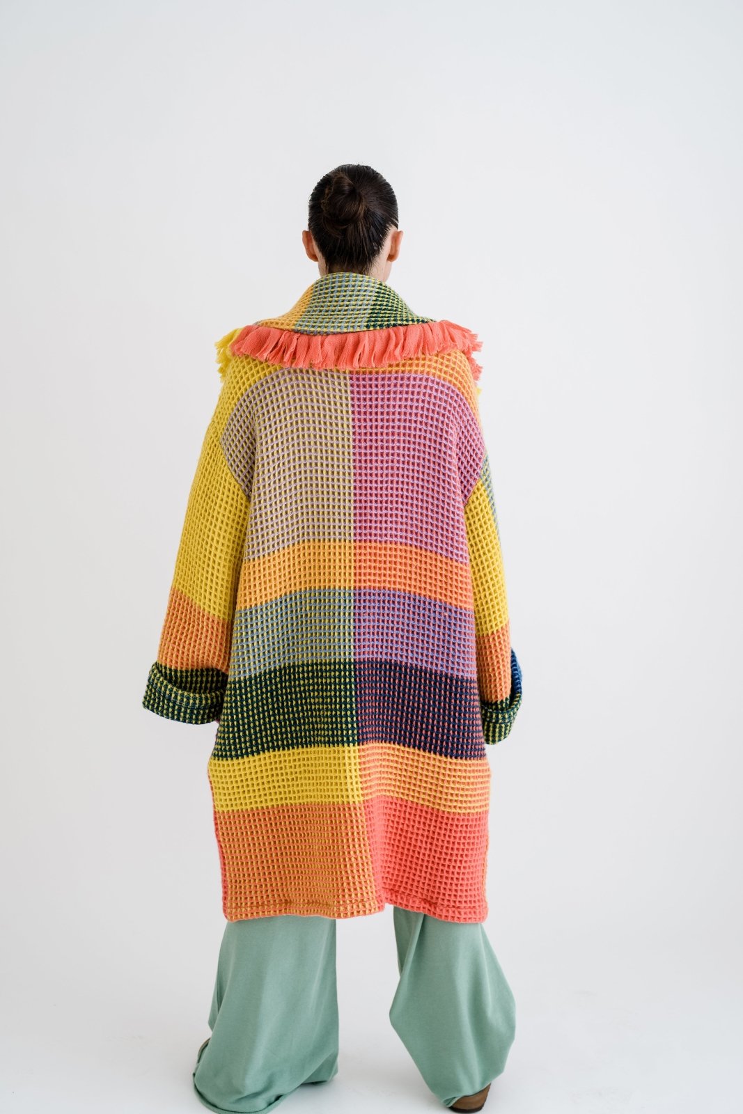 Bunter Wollstrickmantel - Love Joy Victory