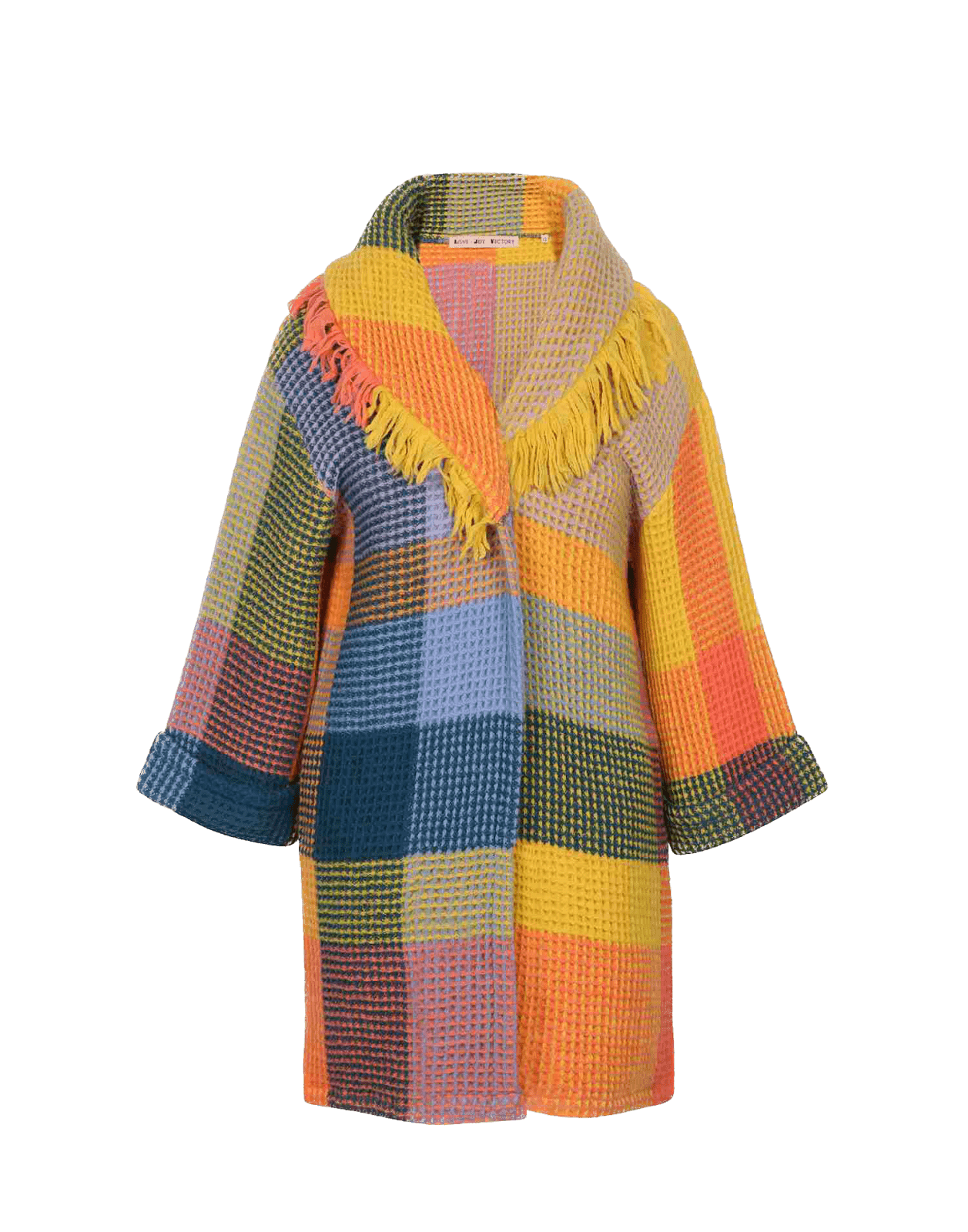 Bunter Wollstrickmantel - Love Joy Victory