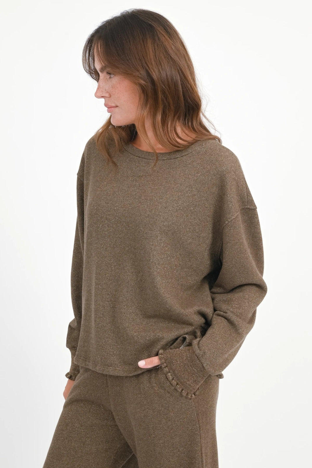 Glitter Sweatshirt Rose - Love Joy Victory