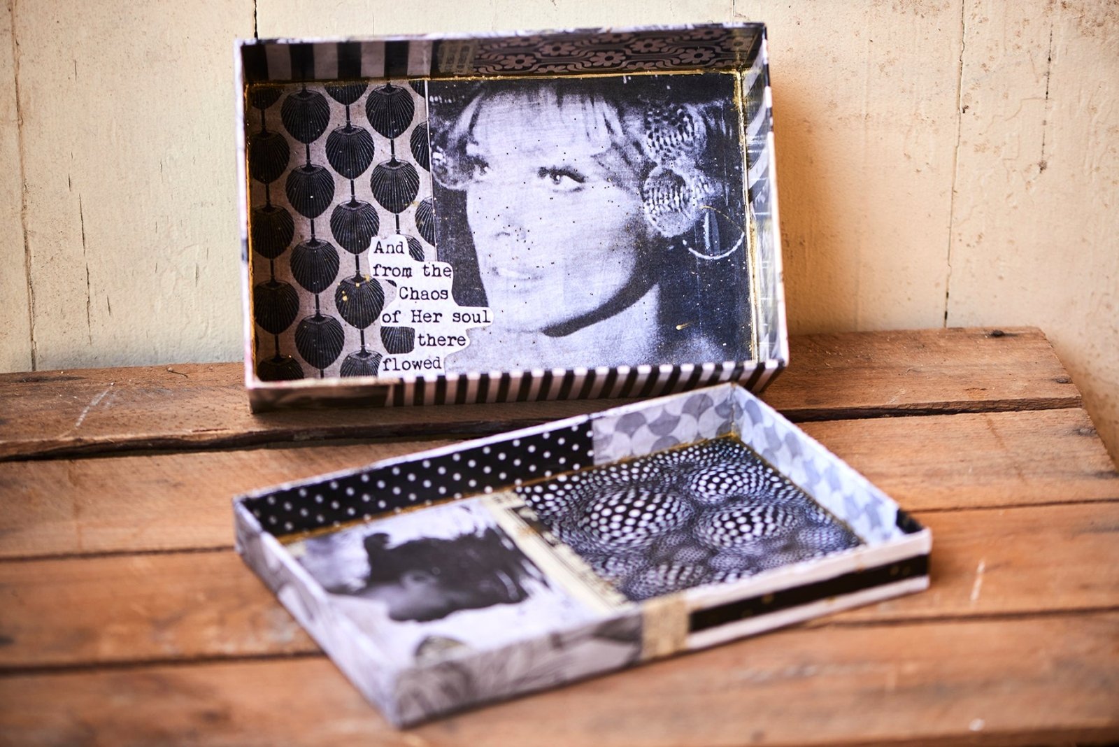 Handgefertigte Boxen mit Deckel - Love Joy Victory