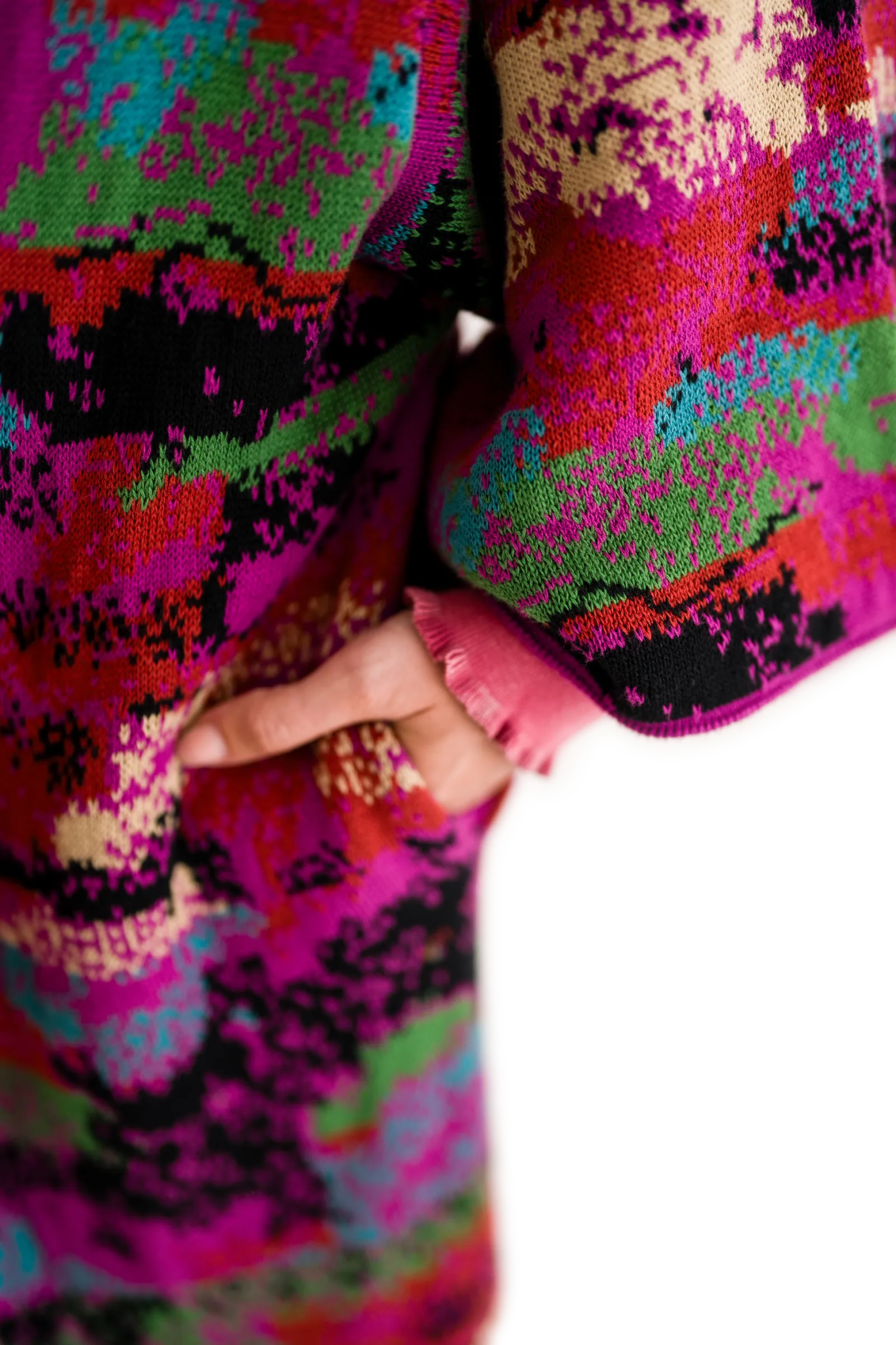 jacquard knit coat