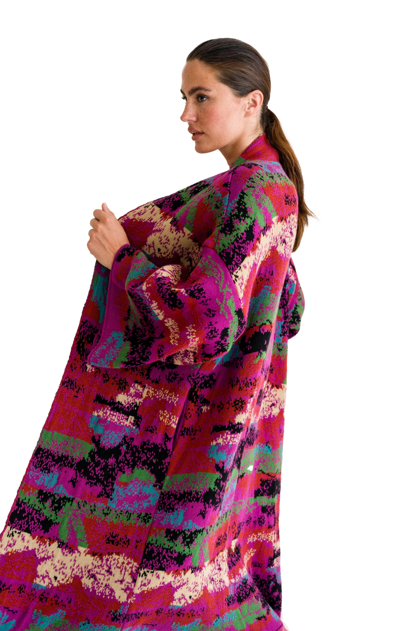 Jacquard Strickmantel - Love Joy Victory