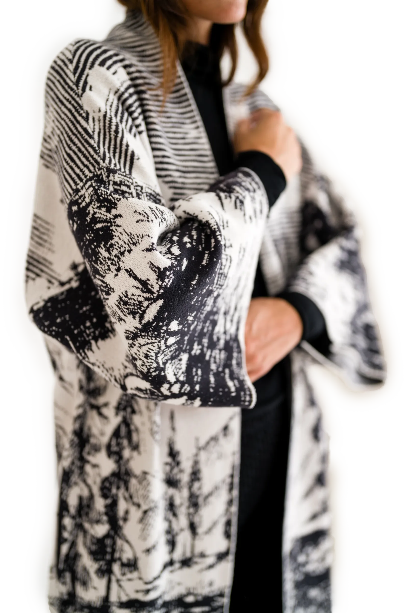 Jacquard Strickmantel - Love Joy Victory