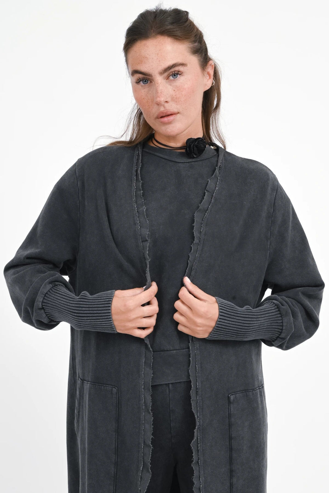 Langer Sweatmantel mit Herz - Print Zanthus - Love Joy Victory