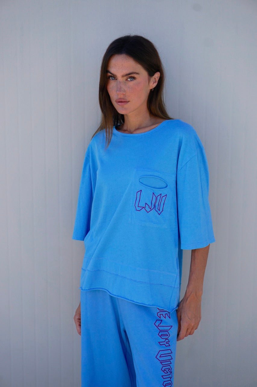 Oversize T-Shirt mit Logo-Print Klette - Love Joy Victory