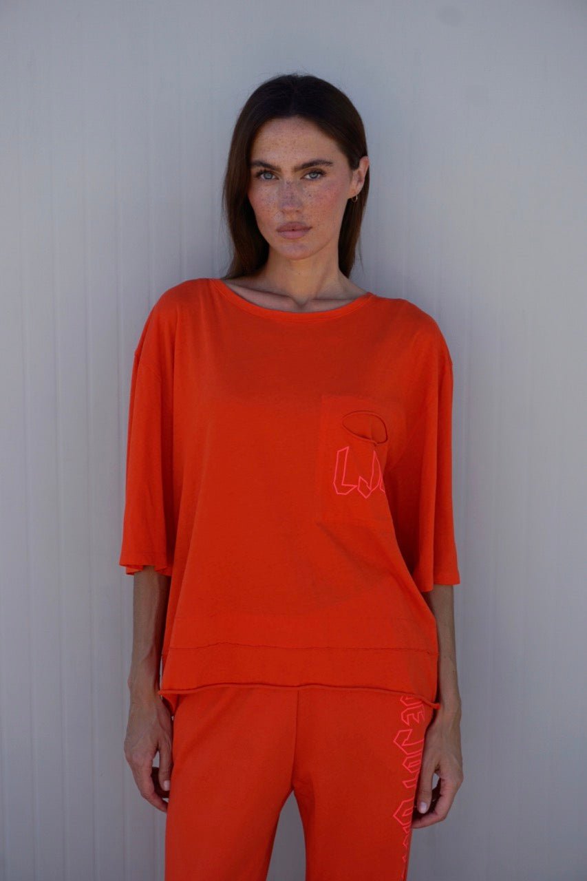 Oversize T-Shirt mit Logo-Print Klette - Love Joy Victory