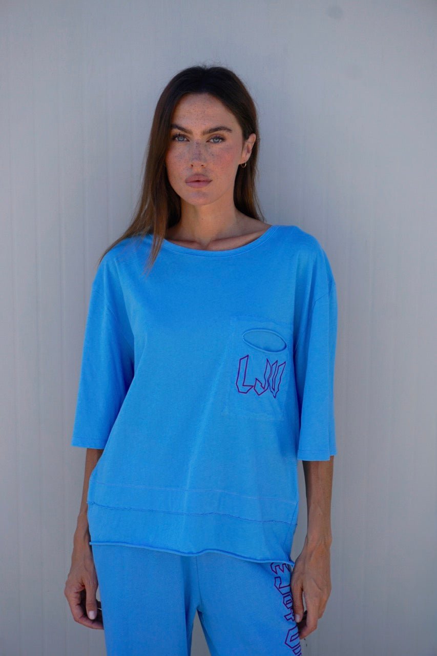 Oversize T-Shirt mit Logo-Print Klette - Love Joy Victory