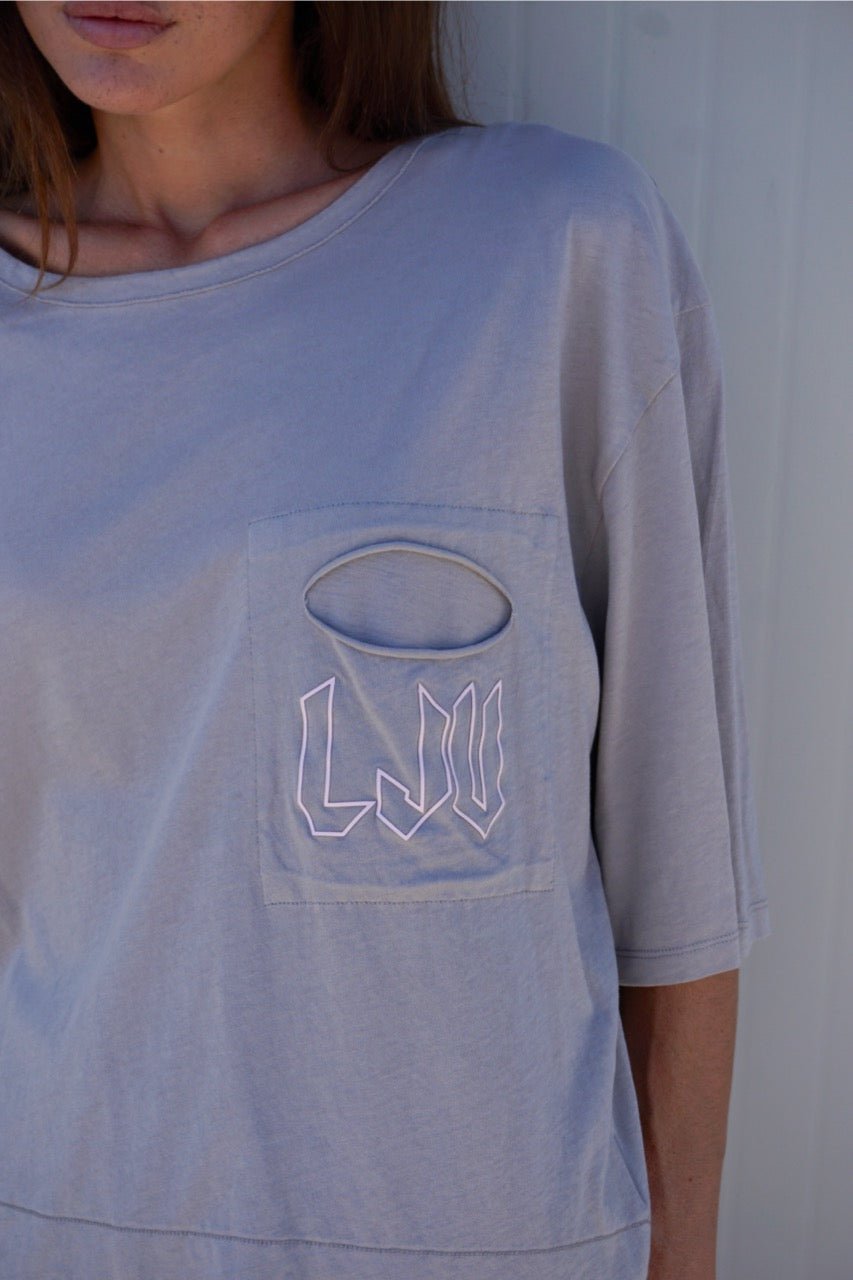 Oversize T-Shirt mit Logo-Print Klette - Love Joy Victory