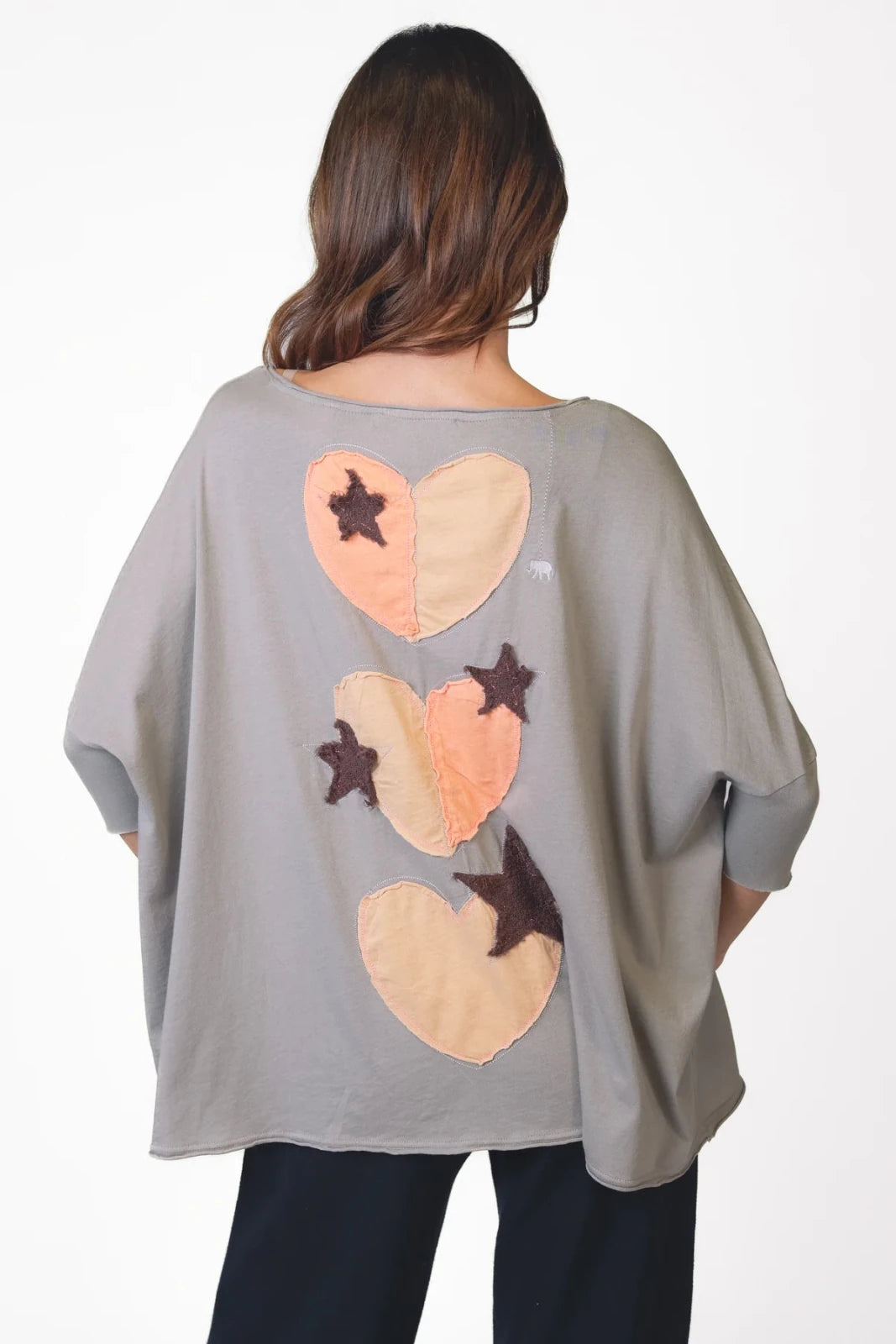 Oversize T-Shirt mit Rücken - Applikationen - Papu - Love Joy Victory