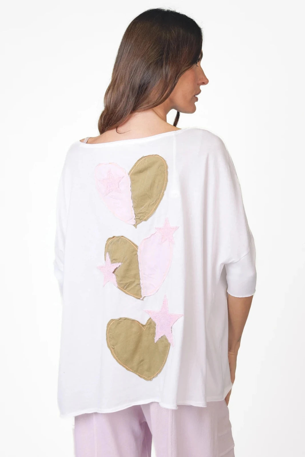 Oversize T-Shirt mit Rücken - Applikationen - Papu - Love Joy Victory