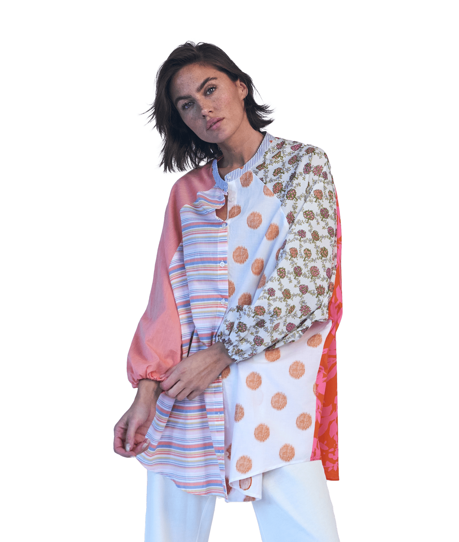 RE - BIRTH PATCHWORK BLUSE PEONIA - Love Joy Victory