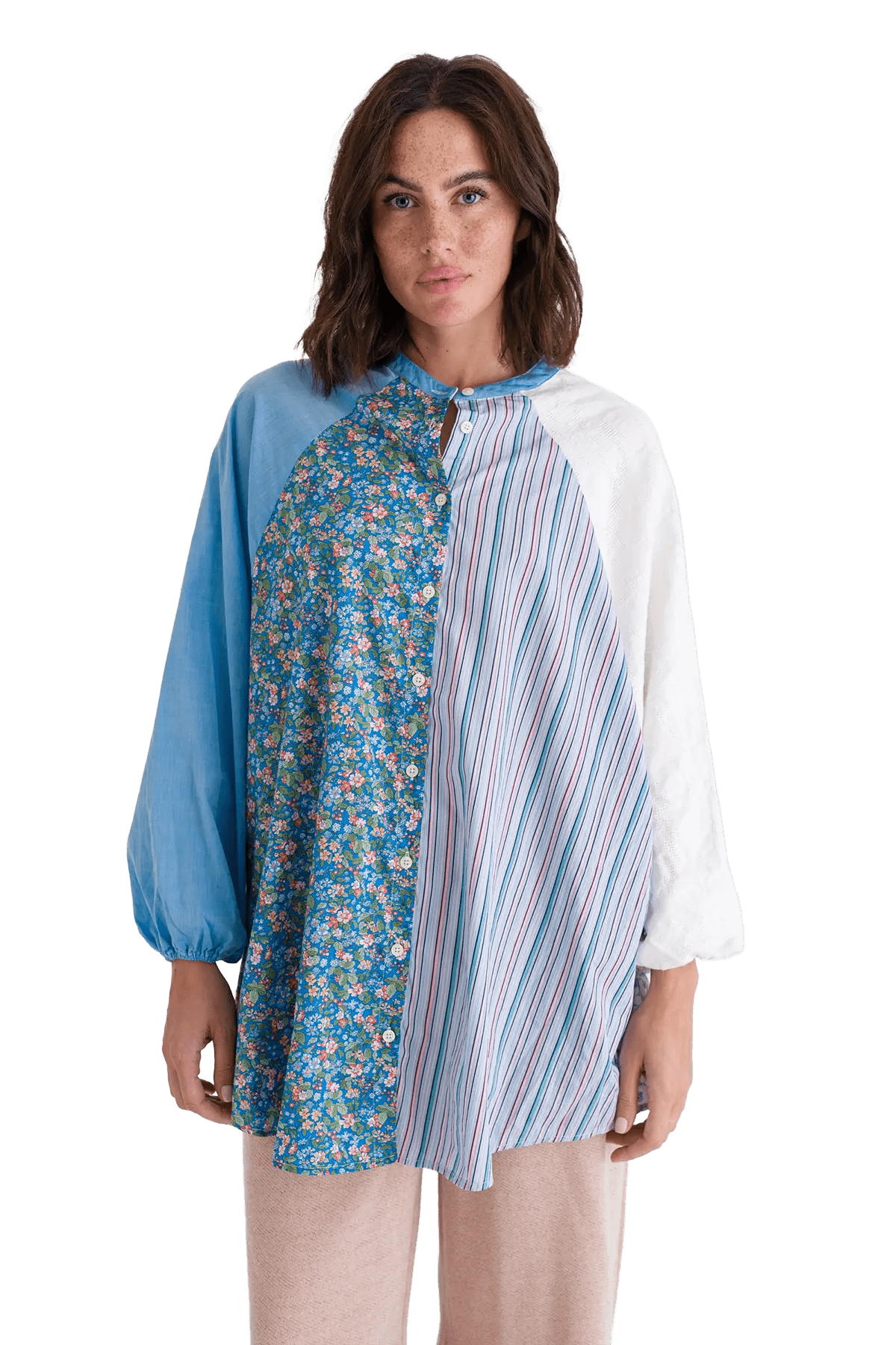 RE - BIRTH PATCHWORK BLUSE PEONIA - Love Joy Victory
