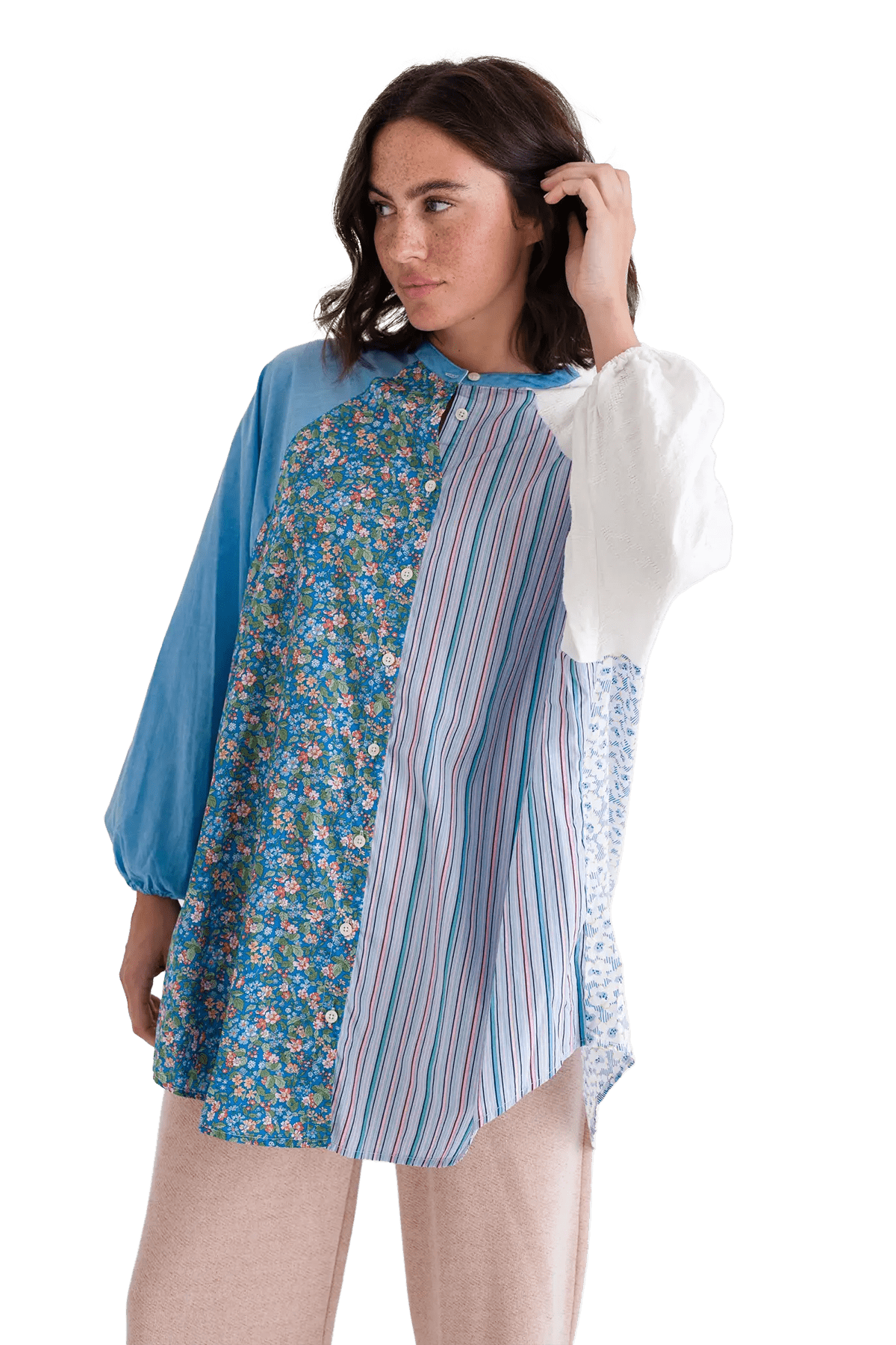 RE - BIRTH PATCHWORK BLUSE PEONIA - Love Joy Victory