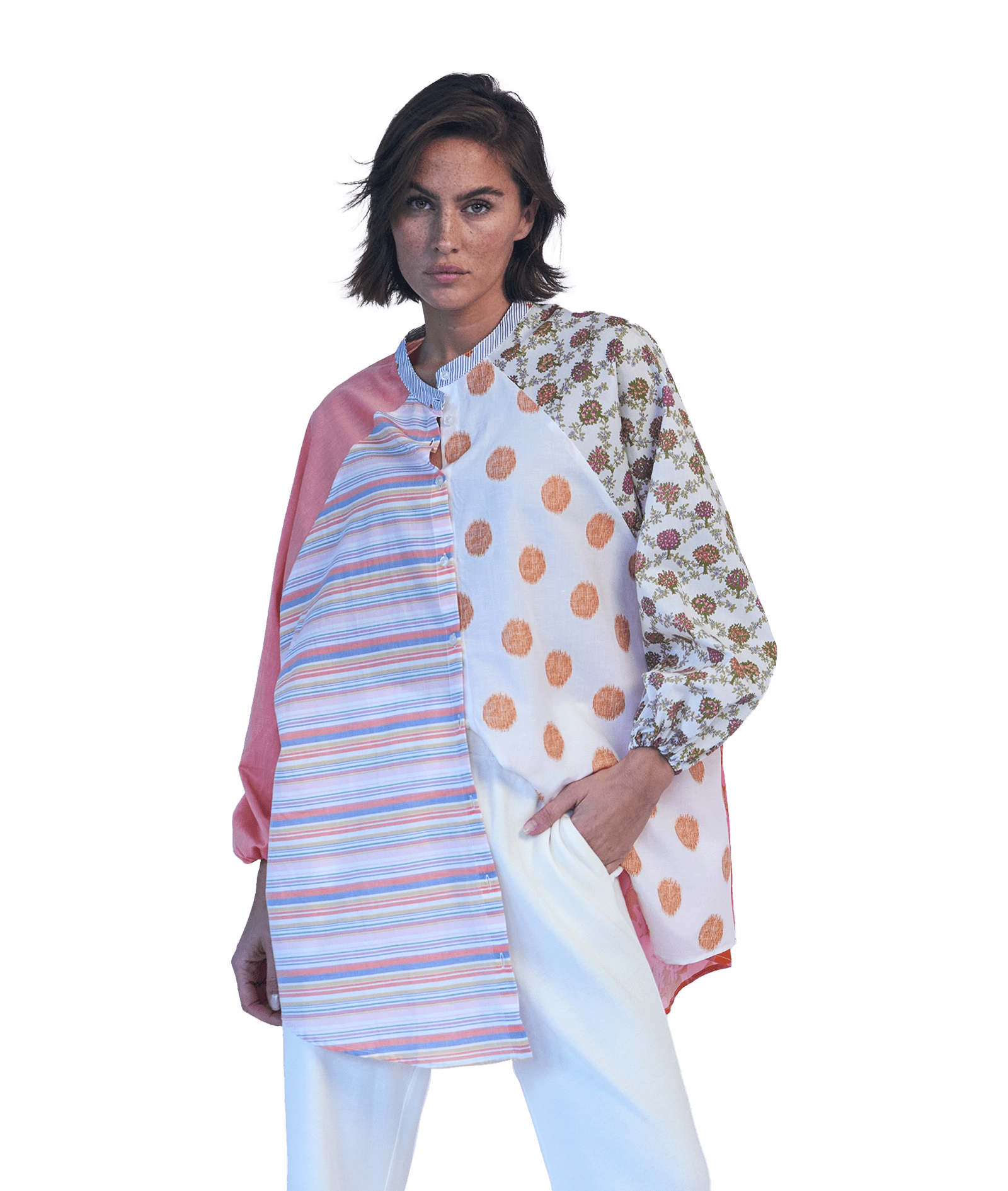 RE - BIRTH PATCHWORK BLUSE PEONIA - Love Joy Victory