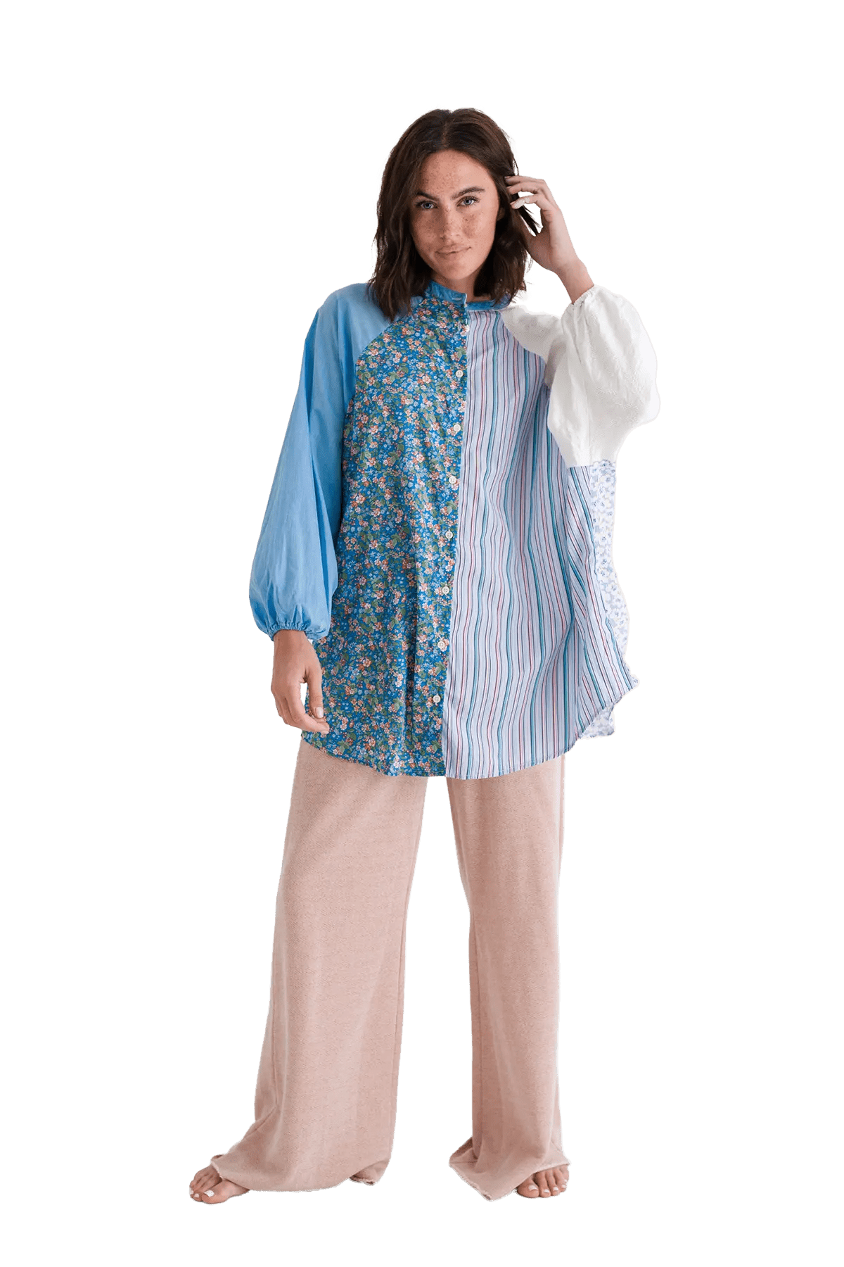 RE - BIRTH PATCHWORK BLUSE PEONIA - Love Joy Victory
