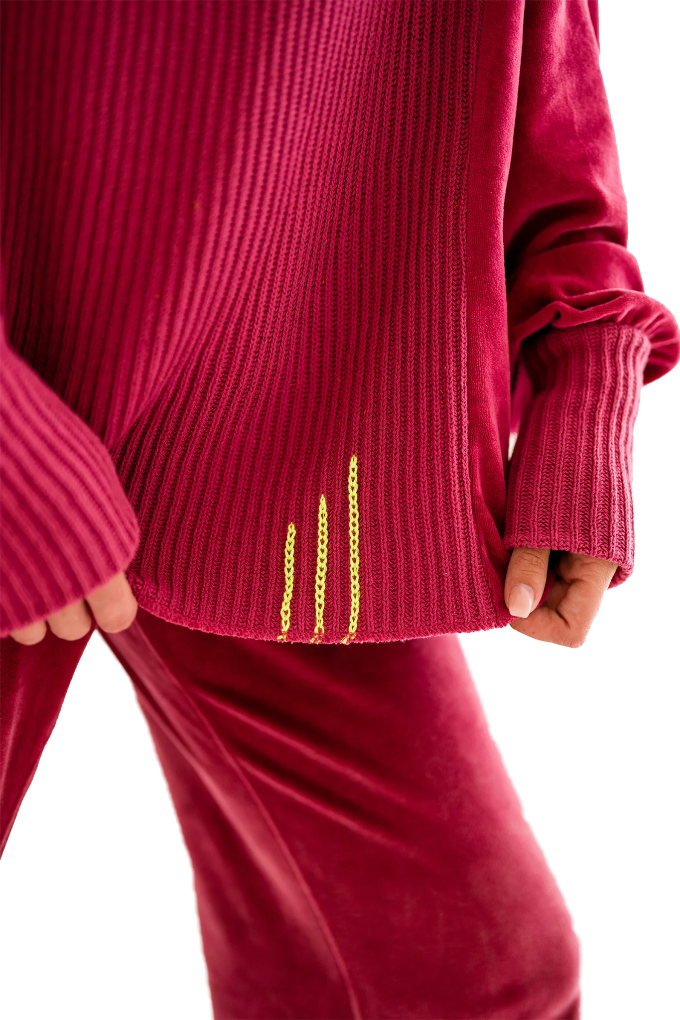 Rollkragenpullover aus Strick und Velvet Vega - Love Joy Victory