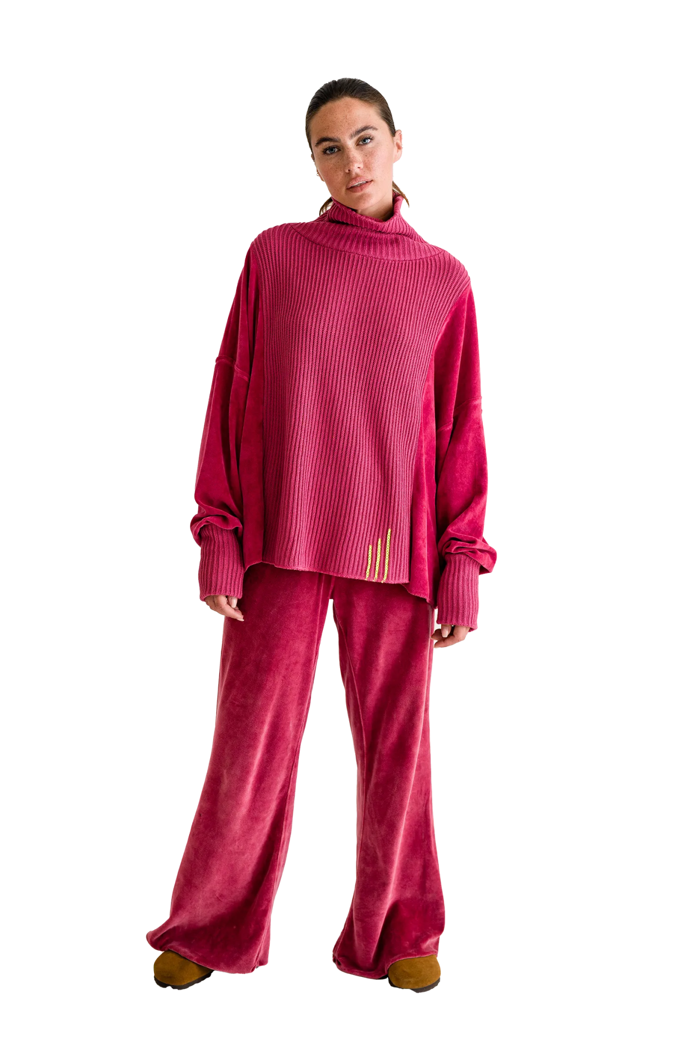 Rollkragenpullover aus Strick und Velvet Vega - Love Joy Victory