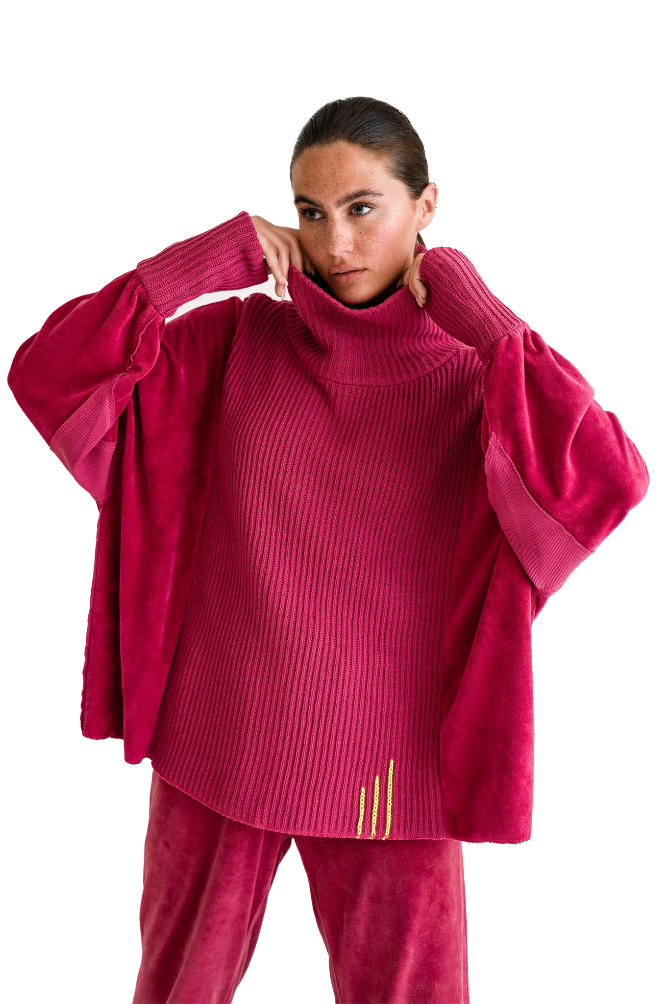 Rollkragenpullover aus Strick und Velvet Vega - Love Joy Victory