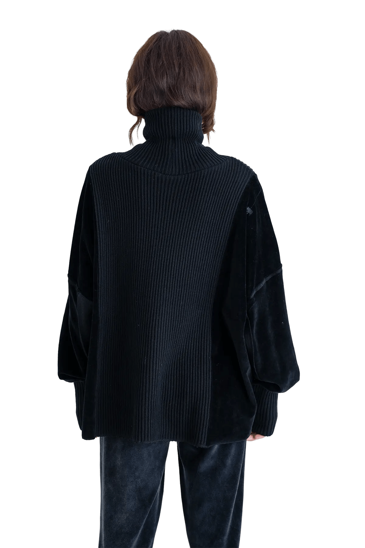 Rollkragenpullover mit Velvet und Strick Vega - Love Joy Victory