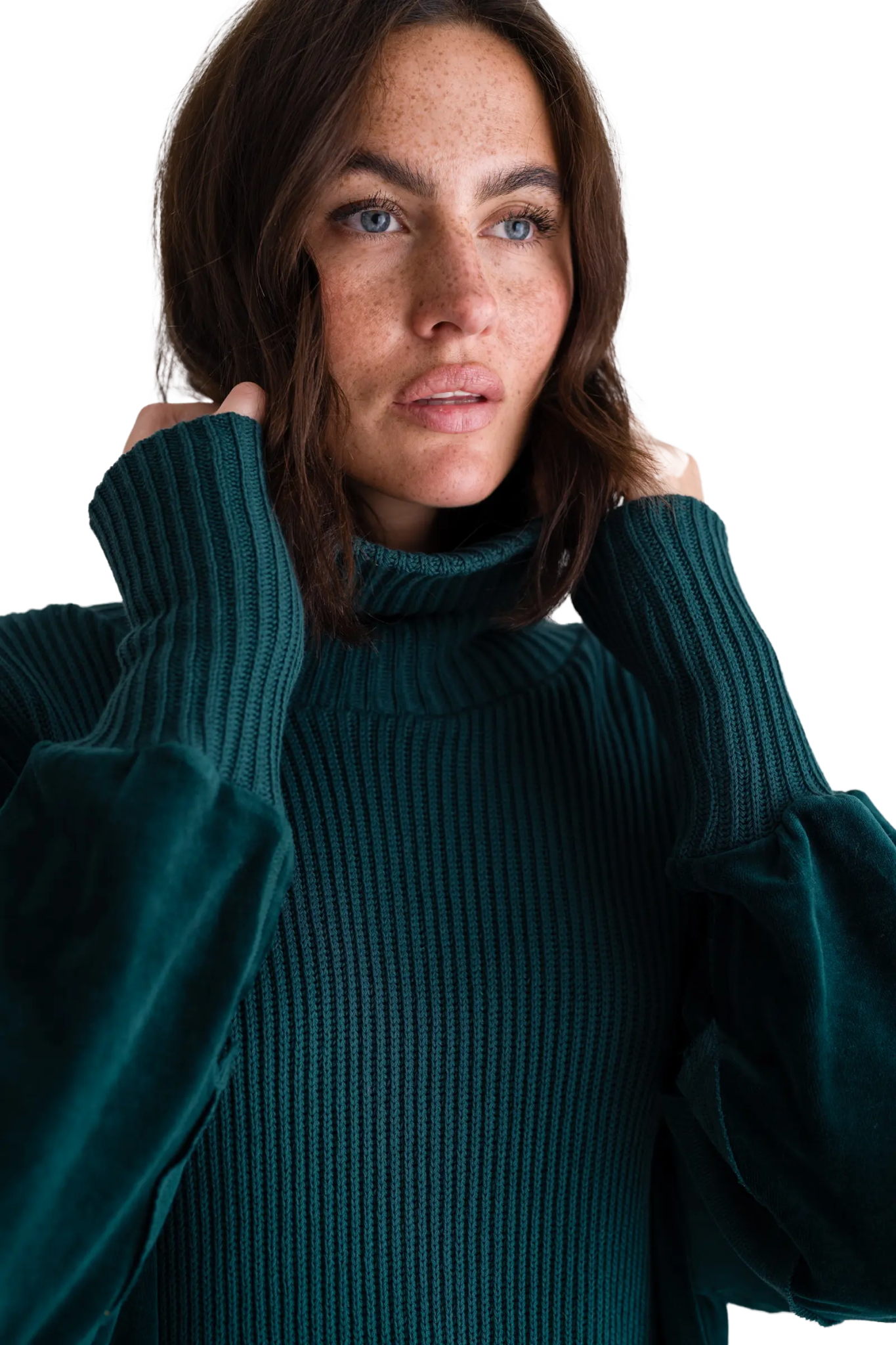 Rollkragenpullover mit Velvet und Strick Vega - Love Joy Victory