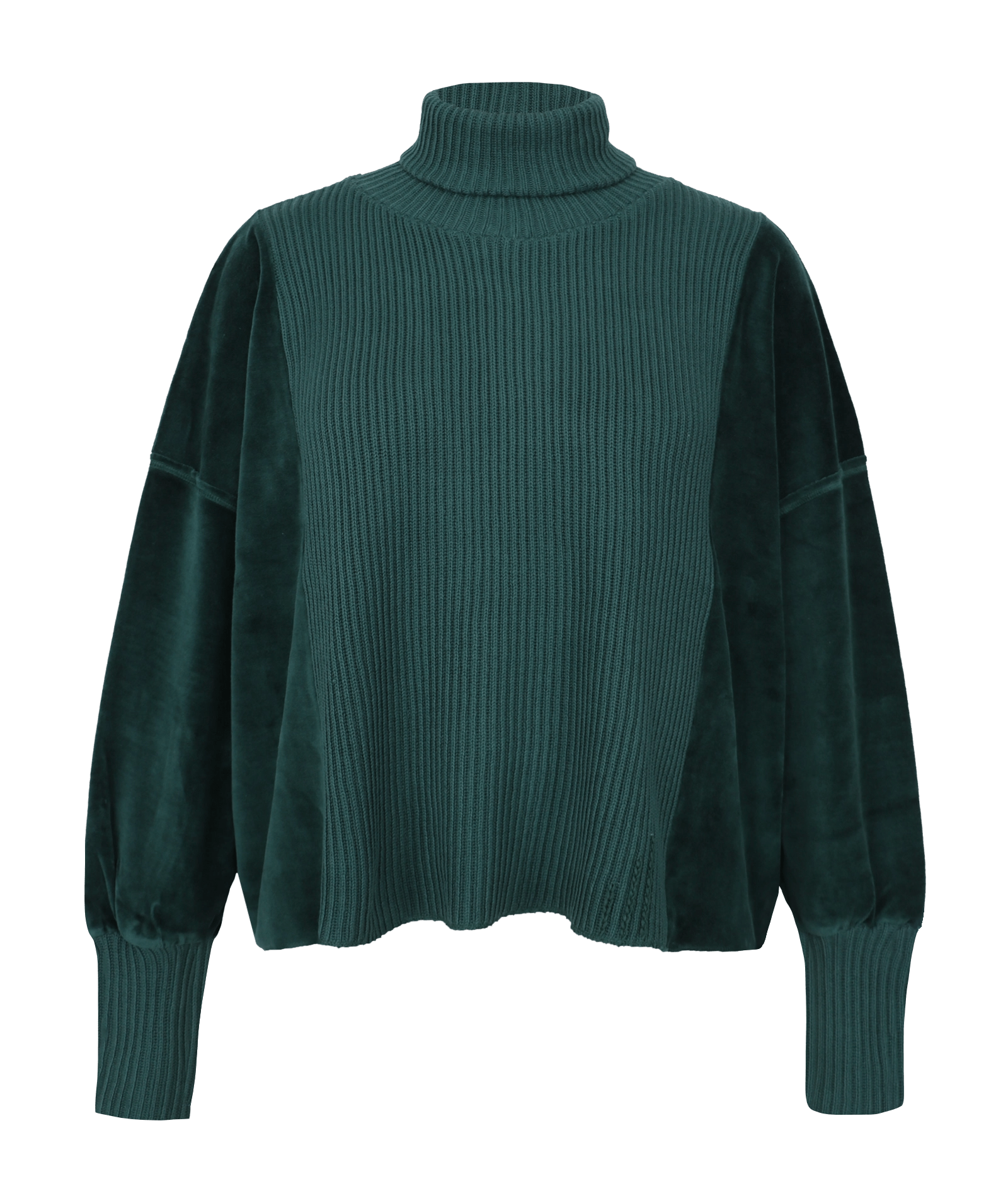 Rollkragenpullover mit Velvet und Strick Vega - Love Joy Victory