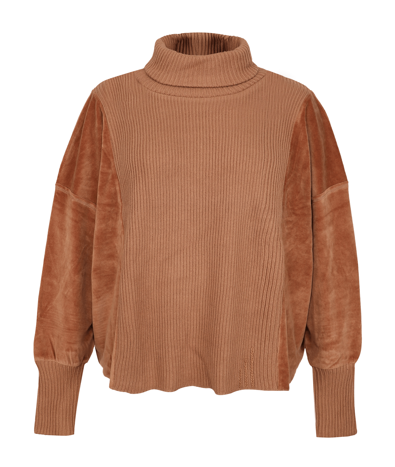 Rollkragenpullover mit Velvet und Strick Vega - Love Joy Victory