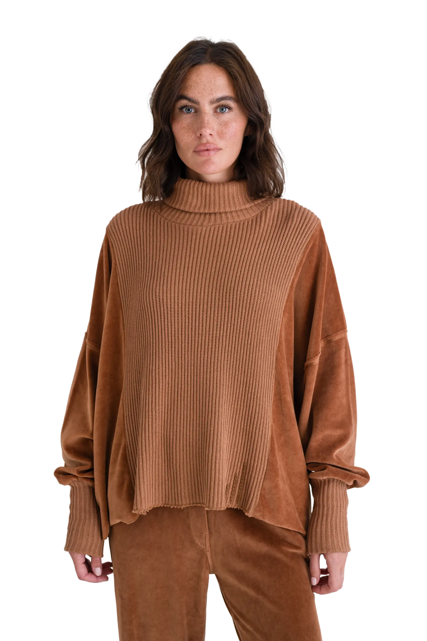 Rollkragenpullover mit Velvet und Strick Vega - Love Joy Victory