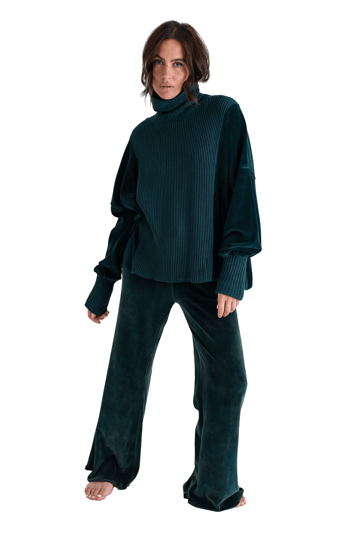 Rollkragenpullover mit Velvet und Strick Vega - Love Joy Victory