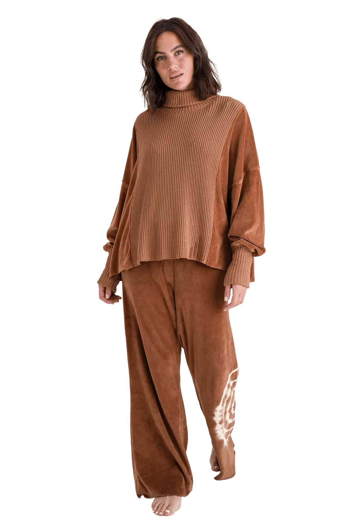 Rollkragenpullover mit Velvet und Strick Vega - Love Joy Victory