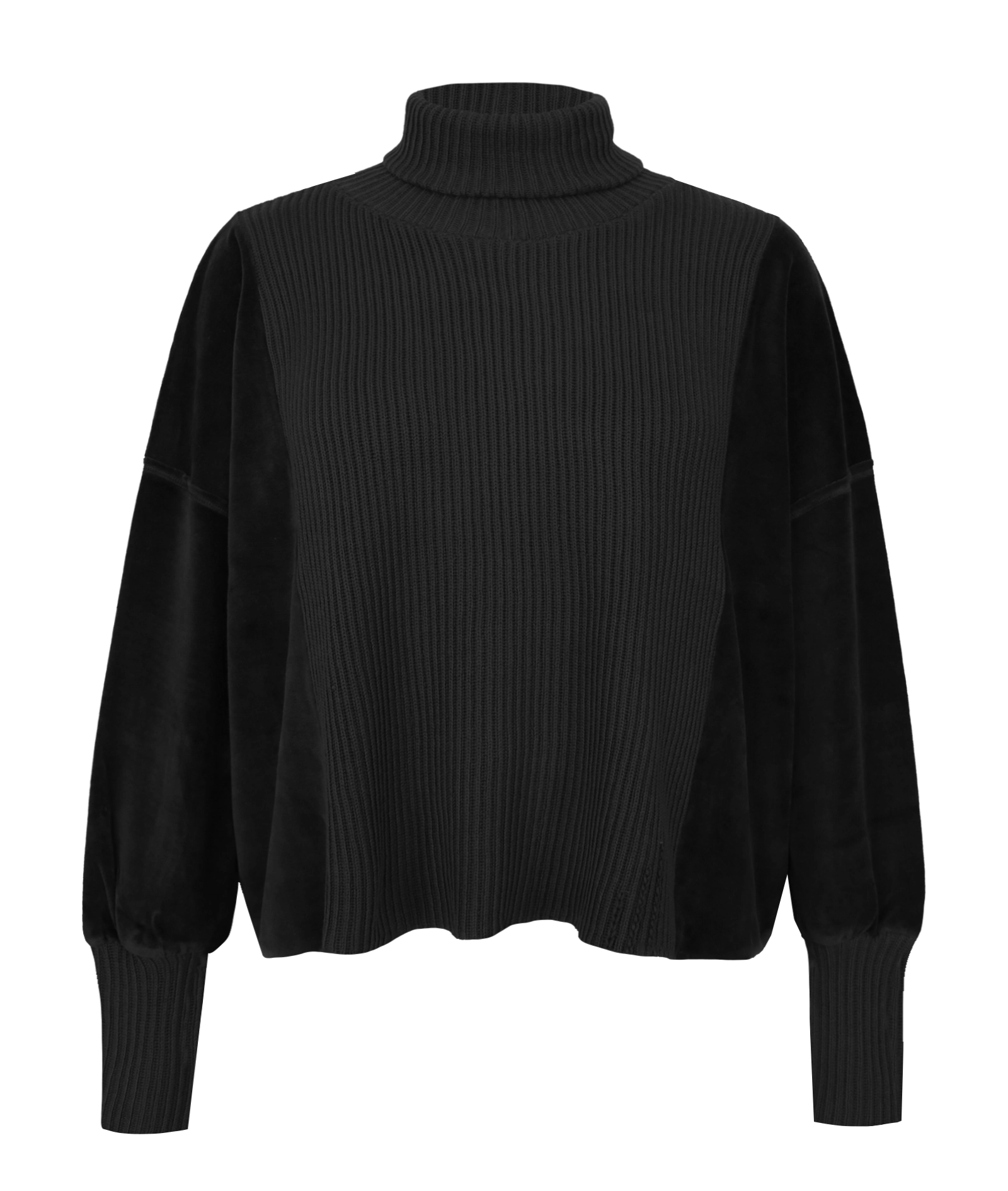 Rollkragenpullover mit Velvet und Strick Vega - Love Joy Victory