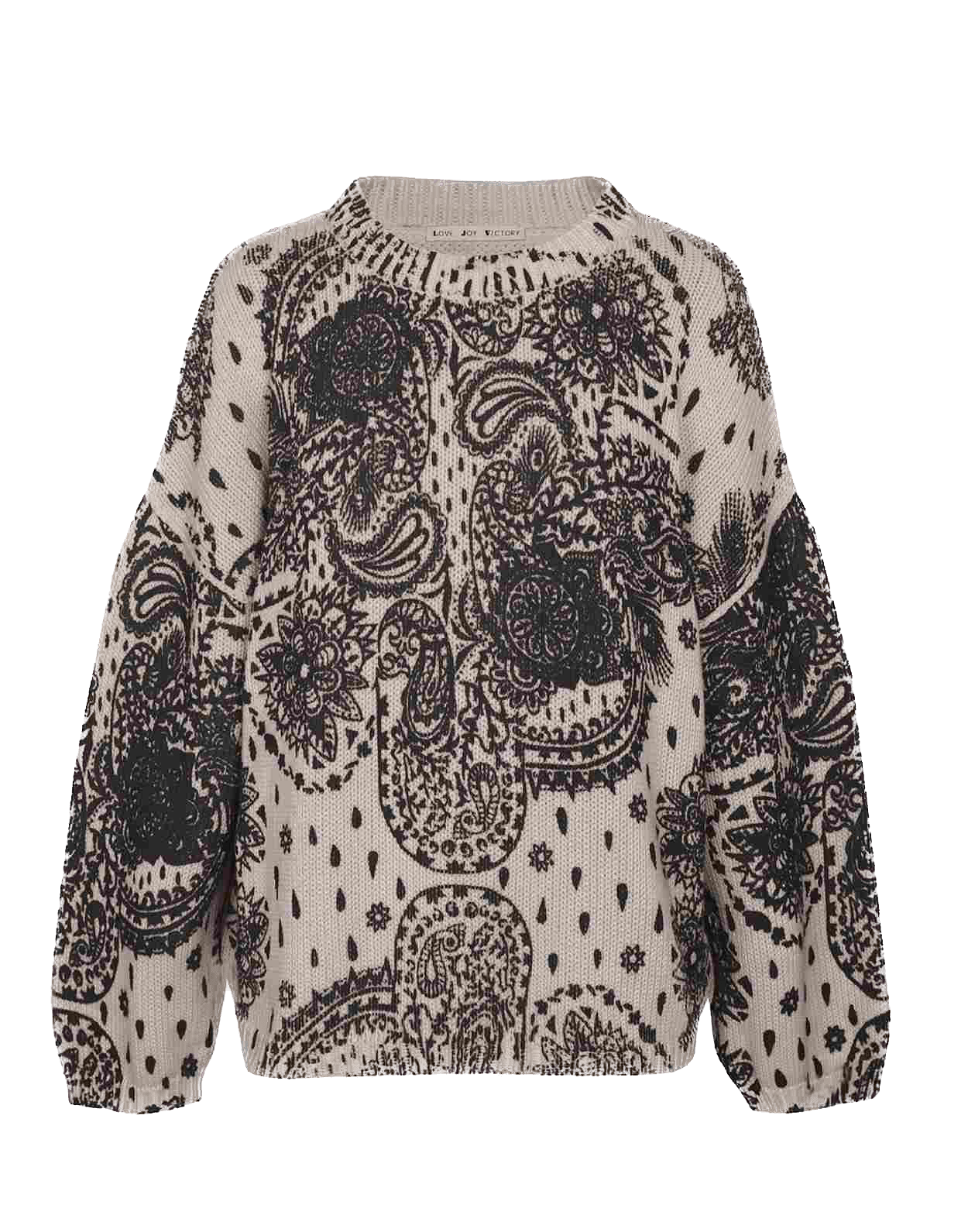 Strickpullover mit Allover - Print - Love Joy Victory