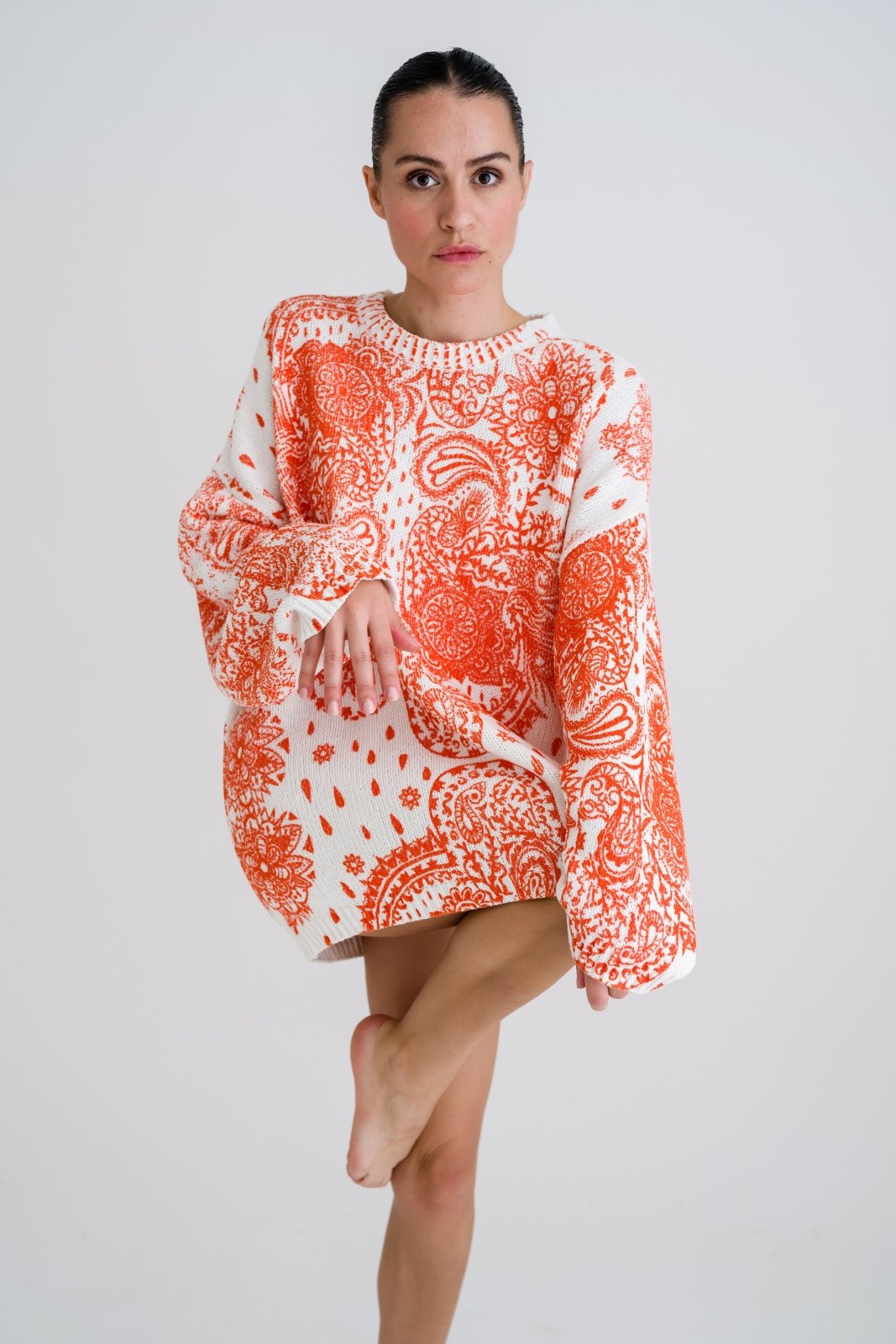 Strickpullover mit Allover - Print - Love Joy Victory