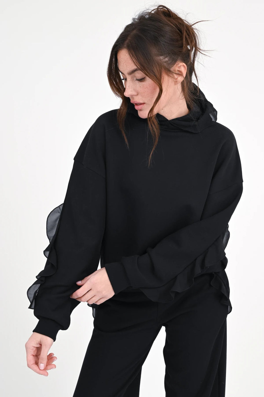 Sweathoodie mit Volant Paty - Love Joy Victory