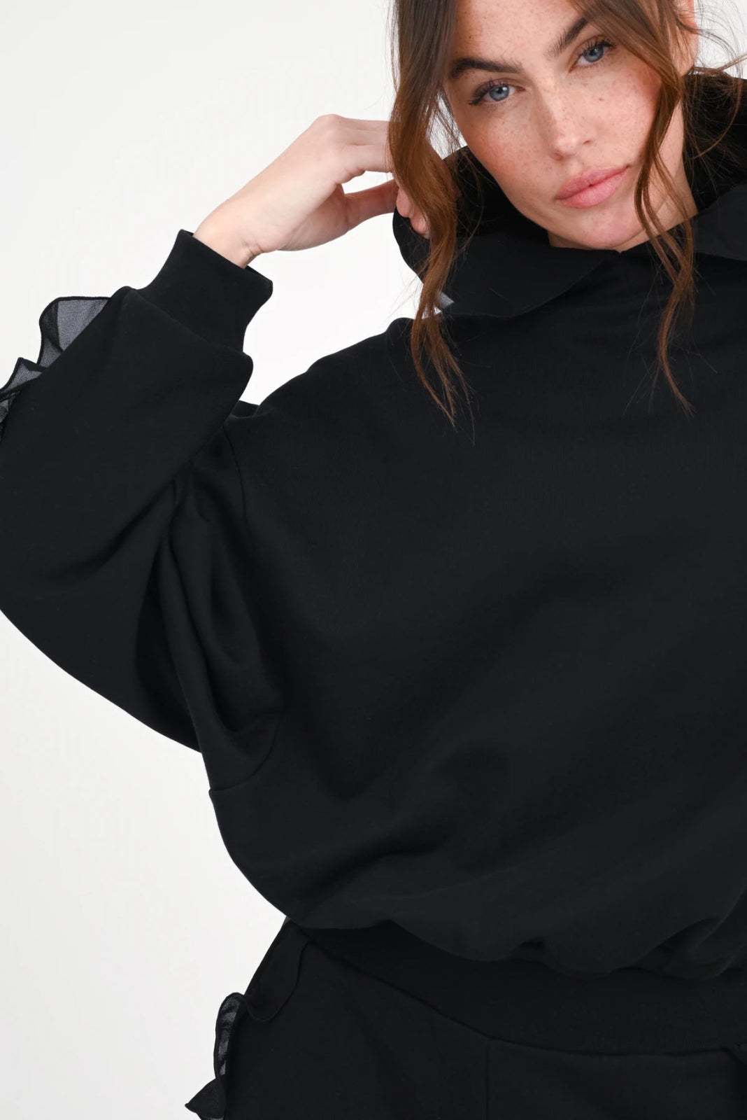 Sweathoodie mit Volant Paty - Love Joy Victory