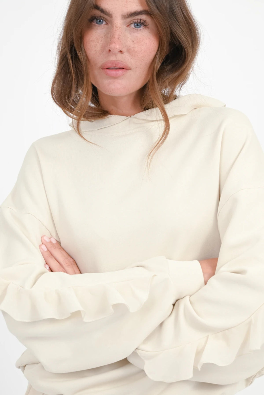 Sweathoodie mit Volant Paty - Love Joy Victory