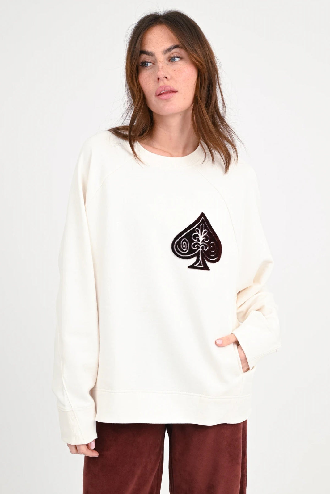 Sweatshirt Flockprint Felis - Love Joy Victory