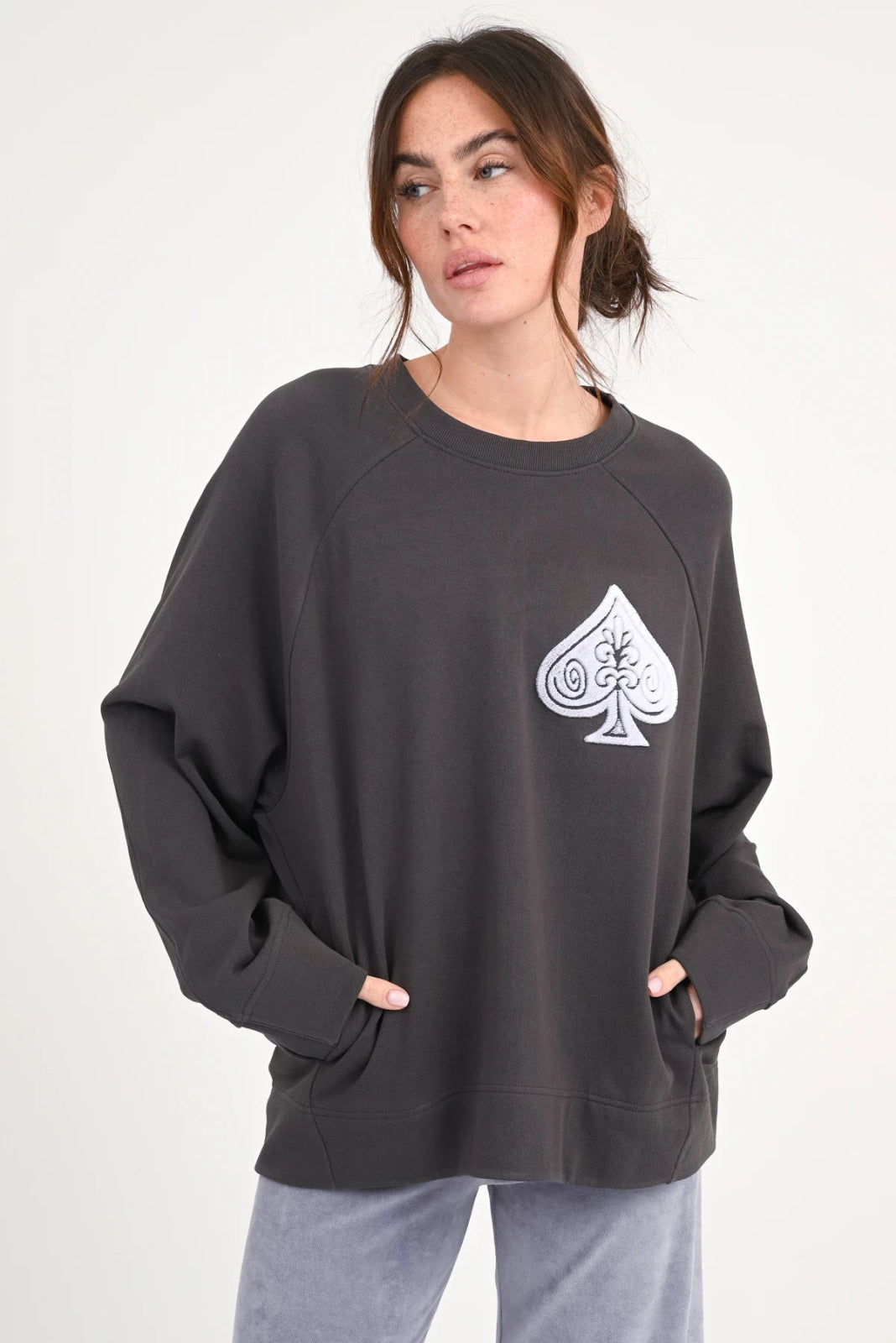 Sweatshirt Flockprint Felis - Love Joy Victory