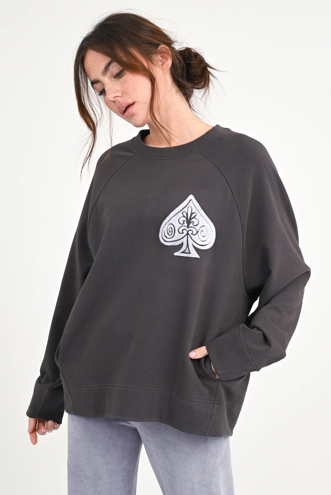 Sweatshirt Flockprint Felis - Love Joy Victory