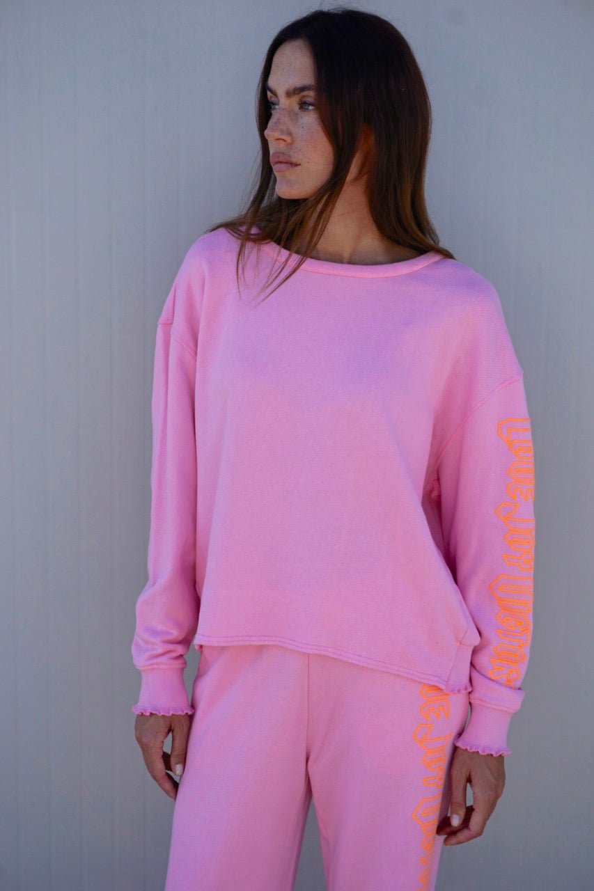 Sweatshirt mit Logo-Print Rose - Love Joy Victory