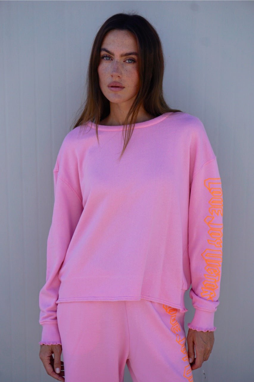 Sweatshirt mit Logo-Print Rose - Love Joy Victory