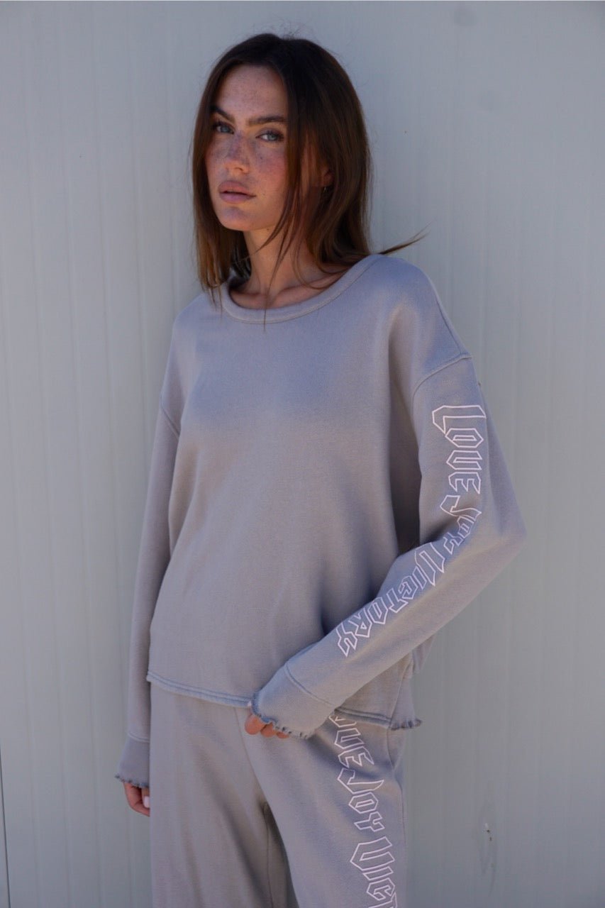 Sweatshirt mit Logo-Print Rose - Love Joy Victory