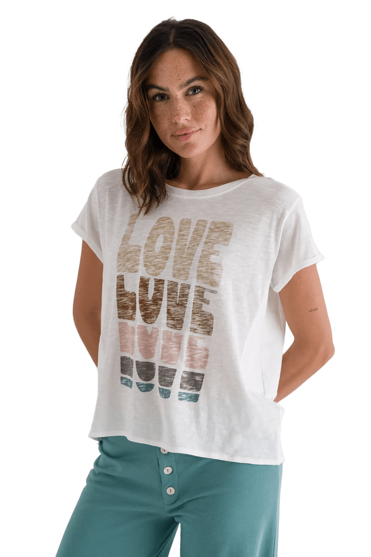 T-Shirt Lily mit Statement - Druck - Love Joy Victory