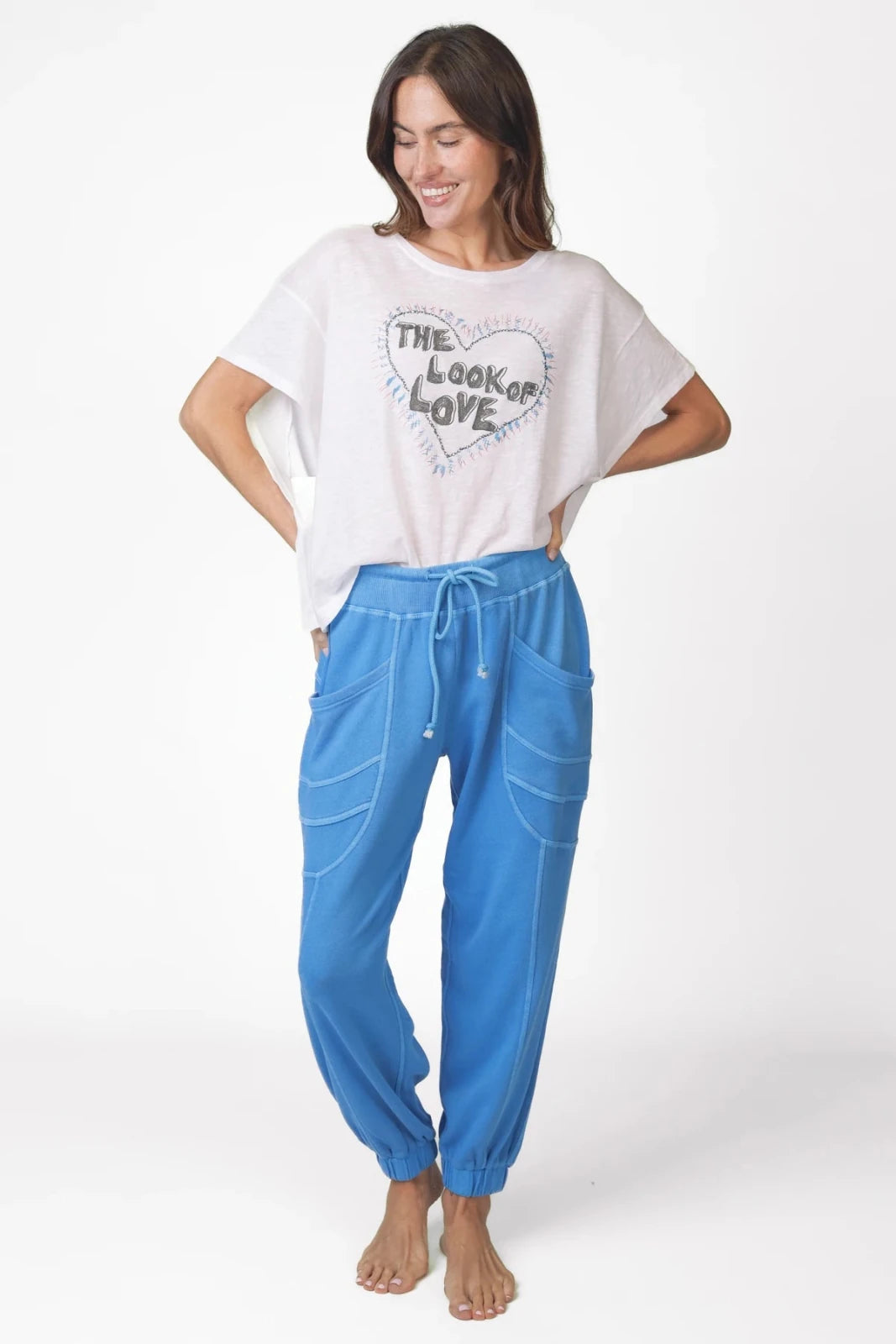 T-Shirt mit Statment - Druck Skara - Love Joy Victory