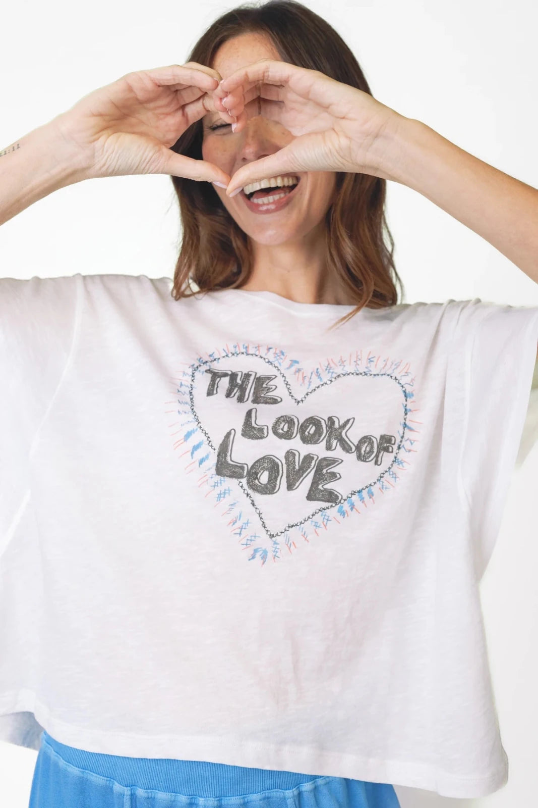 T-Shirt mit Statment - Druck Skara - Love Joy Victory