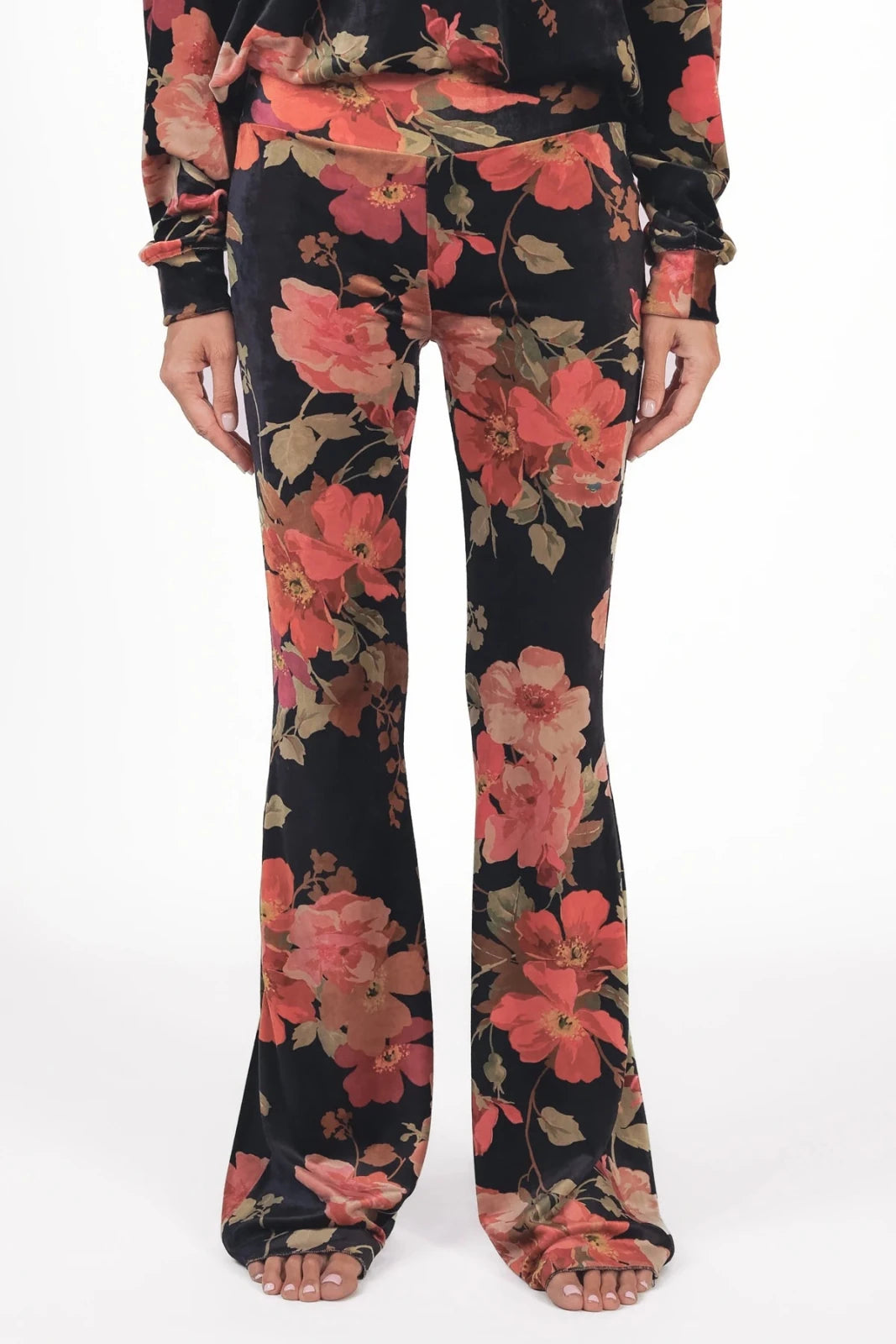 Velvet Schlaghose floraler Print Kala - Love Joy Victory