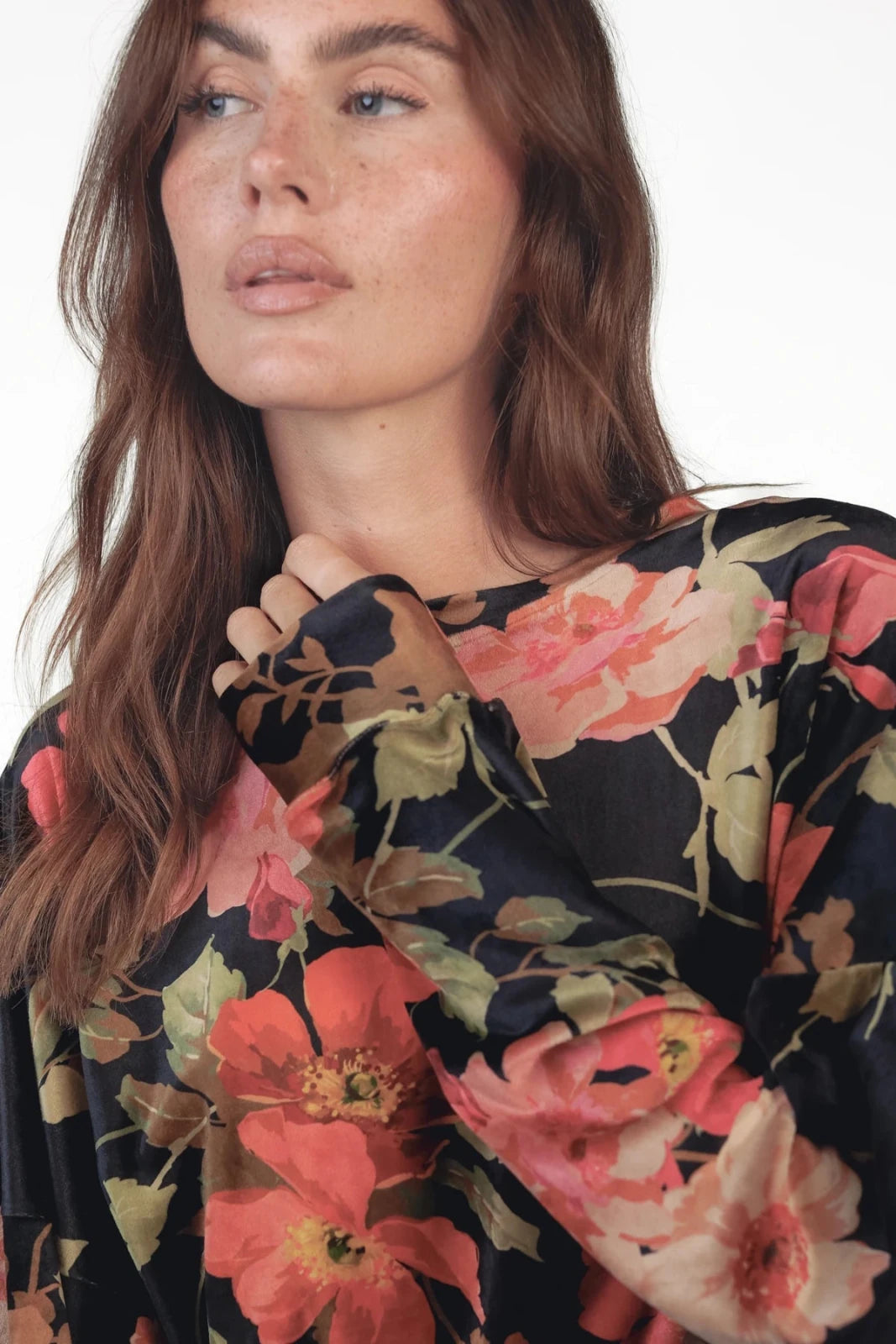 Velvet Sweatshirt floraler Print Maryland - Love Joy Victory