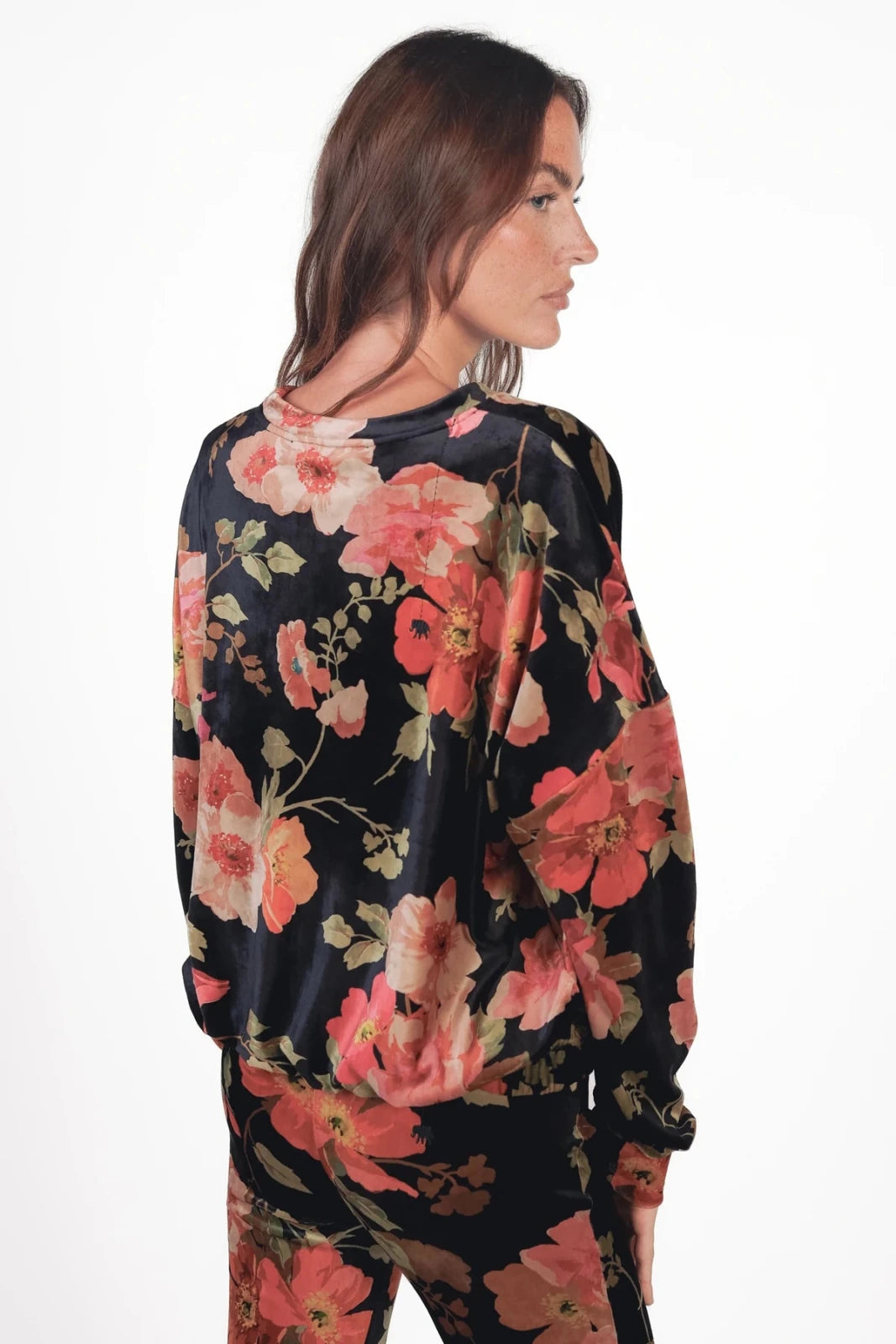 Velvet Sweatshirt floraler Print Maryland - Love Joy Victory
